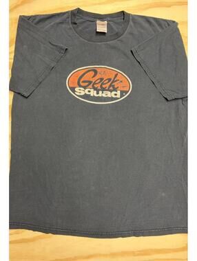 Y2K Geek Squad Fruit Of The Loom Heavy Cotton Mens XL Employee Black T Shirt Vtg